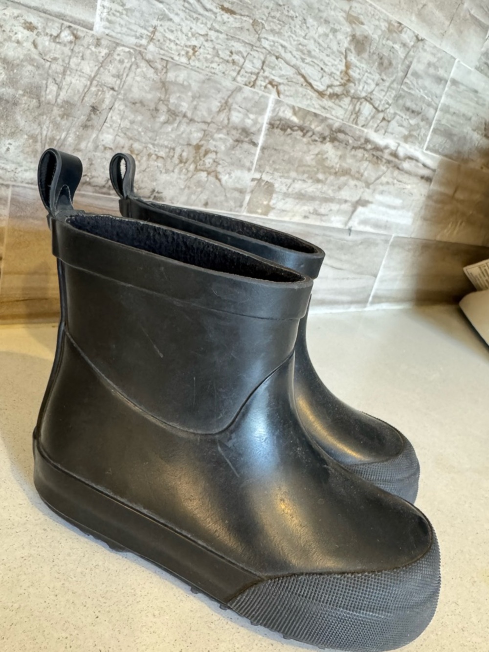 Black Waterproof Short Rain Boots toddler